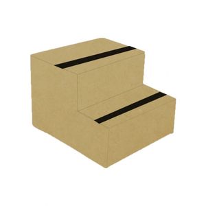 Escada Auxiliar C/ Fita Anti Derrapante 2 Degraus Natural