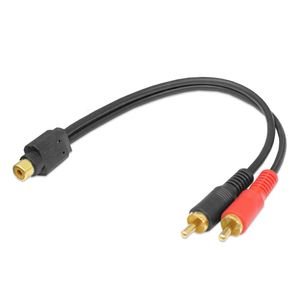 Cabo Rca Y 1 Fêmea 2 Macho 5mm Emborrachado Preto Kx3