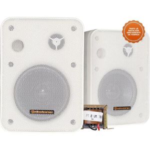 Caixa Acústica Com Trafo 70v(5w) Ambience Line Msb60nc Branca Hayonik - Par - 2