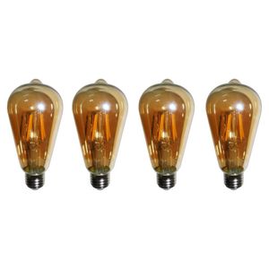 Lampadas De Led Kit 4 Multi Filamento Retro Vintage Bivolt 30w Iluminação