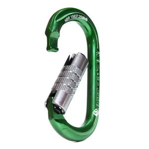Mosquetão Usclimb Alumínio Oval Keylock Trava Tripla 22kn Ce Uiaa Nbr Verde