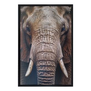 Quadro Decorativo Elefante Moldura Cx Alta 100x66 Titulos Moldura Preta