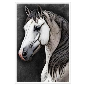 Quadro Decorativo Cavalo Sala Quarto Moldura Cx Alta 100x66 Titulos Moldura Branca