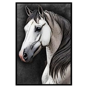 Quadro Decorativo Cavalo Sala Moldura Preta Cx Alta 40x60