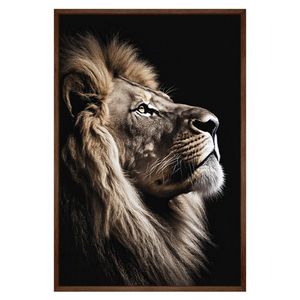 Quadro Decorativo Leão Da Fé Sala Moldura Cx Alta 100x66 Titulos Moldura Madeira