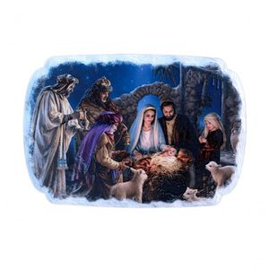 Quadro De Mesa Colecionável Jesus Cristo Nascimento 20x14cm