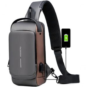 Pochet Masculina Com Cadeado à Prova D'água Anti-roubo Cinza