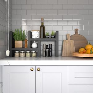 Organizador - Porta Temperos Para Cozinha Preto