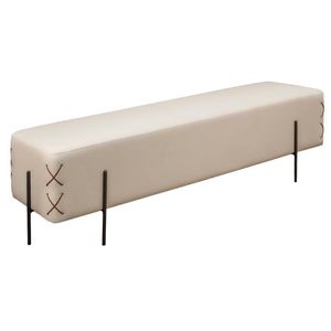 Recamier Banco Eros Luxo Preto Castellar Móbile Corino Off White Corino Off White