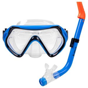 Kit De Mergulho Máscara E Snorkel Infantil - Vollo Azul-laranja