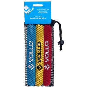 Bastoes De Mergulho Natação - Vollo Azul-amarelo-vermelho