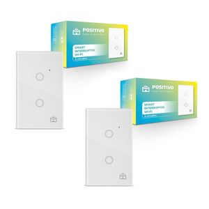 Kit 2 Smart Interruptor Wi-fi Positivo Casa Inteligente 2 Módulos Touch 2300W 5A Bivolt Wi-fi