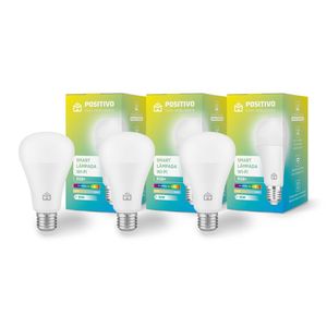 Kit 3 Smart Lâmpada Wi-Fi RGB+ Positivo Casa Inteligente E27 10W 1100 LM RGB 2700K/6500K Wi-Fi