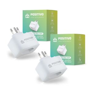 Kit 2 Smart Plug Max Wi-Fi Positivo Casa Inteligente 16A 1600W 100/240V Conexão Wi-Fi
