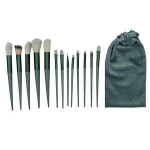 Pincel Kit 13 Peças Maquiagem Bolsa Make Up Base Corretivo Po Compacto Sombra