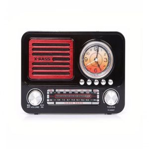 Rádio Caixa De Som Retrô Com Usb Aux Lanterna Recarregável Bivolt