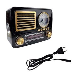 Rádio Caixa De Som Retrô Com Usb Aux Lanterna Recarregável Bivolt