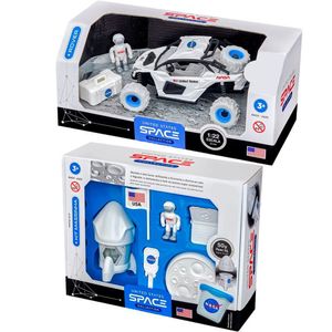 Kit Espacial Nasa 9 Peças Lunar Satélite Astronauta Foguete