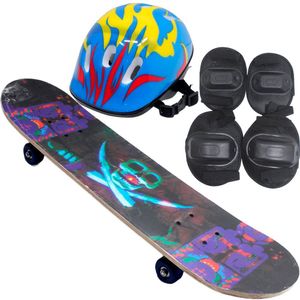 Kit Equipamentos Skate Radical Infantil Acessórios Proteção