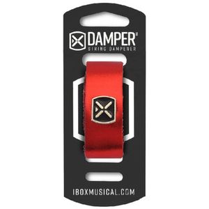 Damper Ibox Em Couro E Tag Em Metal Vermelho Metalico Dmmd04