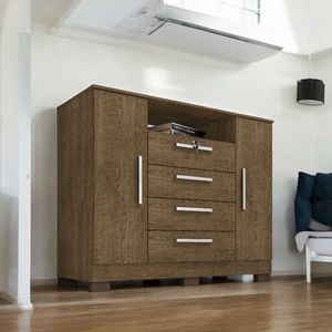 Cômoda London 2 Portas E 4 Gavetas Malbec
