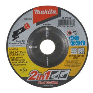 Disco De Corte E Desbaste 125 X 2 X 22.23 Mm B-51655 Makita