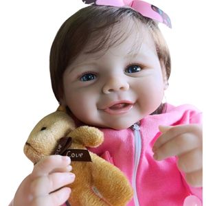 Bebê Reborn Menina Toda De Silicone De Vinil Artesanal Olhos Abertos Cabelo Implantado Fio A Fio Realista