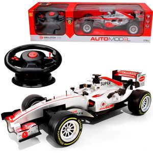 Brinquedo Carro F1 Controle Remoto Som E Luz Mclaren Ferrari Branco