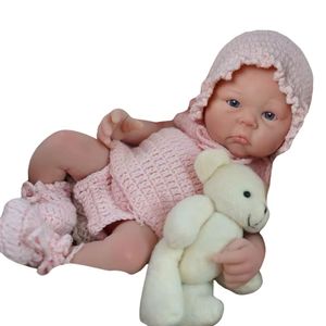 Bebê Reborn Menina Toda Em Silicone Sólido Olhos Abertos Artesanal