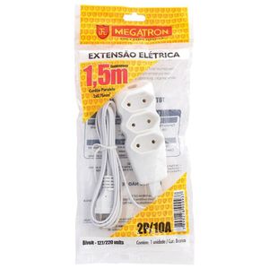 Extensao Cabo Pl 2x0,75 1,5m Branca 93