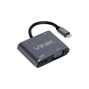 Adaptador Type C 4-em-1 Hdmi Vga Pd E Usb 3.0 Vinik - At41vn