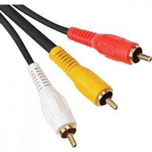 Cabo 3 Rca Macho X 3 Rca Macho Com Coaxial 1,8m Preto Storm