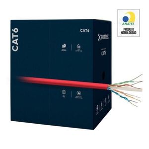 Cabo De Rede Cat6 305m Fortrek Fk 510c Cmx Vermelho - Cx -