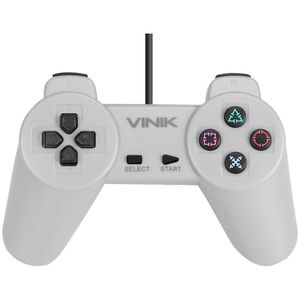 Controle Pc Usb Ps1-playstation 1 Cinza - Retrô - Vinik Play