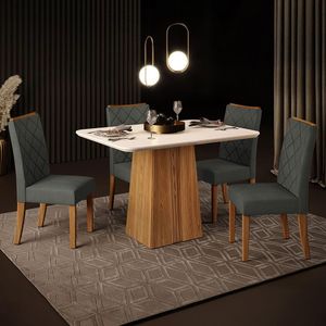 Mesa De Jantar Raquel Plus Com 4 Cadeiras Dj Móveis