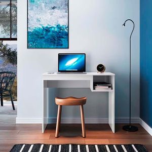 Escrivaninha Genialflex Noronha Com Nicho 90,8 Cm De Largura Branco