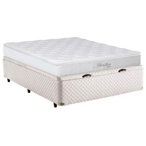 Colchão De Casal Umaflex Itália Com Pillow Top + Caixa Base Branco