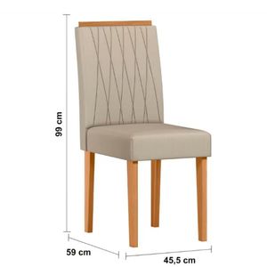 Mesa De Jantar Retangular New Ceval Amsterdam Com 6 Cadeiras Ypê, Off White E Areia