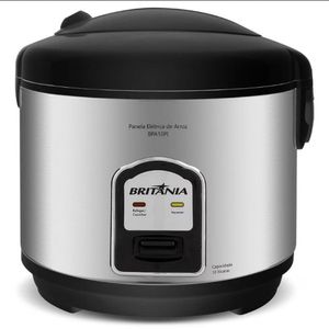 Panela Elétrica De Arroz Bpa10pi 10 Xícaras Britânia Inox Com Preto 220v