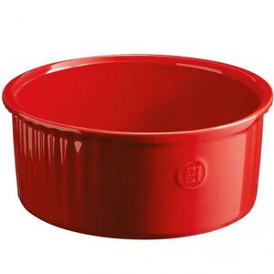 Travessa Para Souffle Em Cerâmica 23x23 Cm Emile Henry Vermelho
