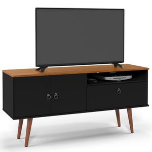 Rack Patrimar Brito Para Tv Até 46 Polegadas Preto Com Cedro