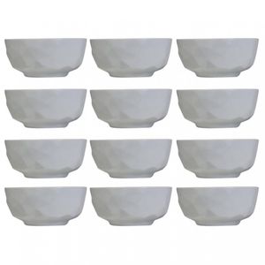 Conjunto Com 12 Tigelas P Edros Em Porcelana 230 Ml Germer Branco