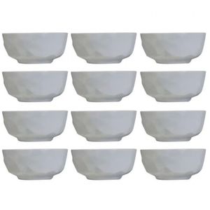 Conjunto Com 12 Tigelas M Germer Edros Em Porcelana 600ml Branco