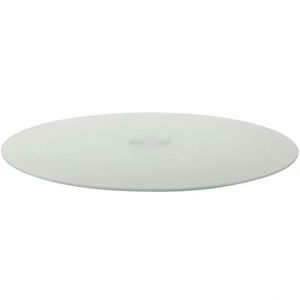 Centro De Mesa Giratório Forma F.collection Em Vidro - 60 Cm Pérola