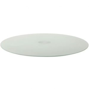 Centro De Mesa Giratório Forma F.collection Em Vidro - 60 Cm Pérola