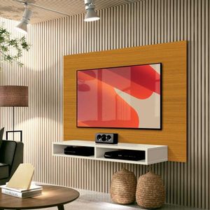 Painel Para Tv Até 43 Polegadas 1,20m Com Nicho Fox New Edn Cedro Off White Cedro Off White