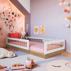 Cama Infantil Montessoriana Solteiro 84x195 Branco
