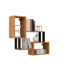 Nicho Decorativo Pradel Kit Nicho E Prateleira Industrial Freijó Preto
