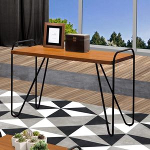Mesa Estilo Industrial De Canto Em Mdf Naturale Genova Luapa