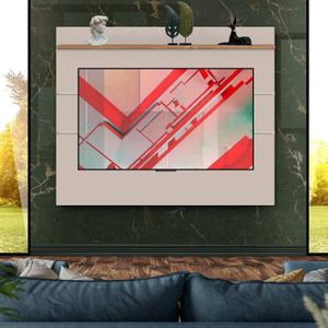 Painel Simples Para Tv Até 65 Polegadas 180 Cm Off White Freijó Weng Jm Móveis